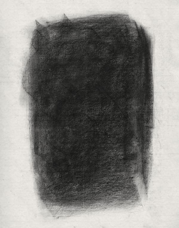 An abstract picture of a grey black rectangle on an off-white background.